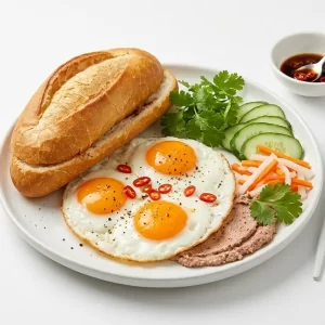 Bánh mì ốp la 3 trứng gà ta