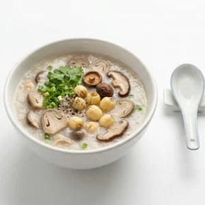 Cháo nấm hạt sen