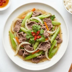 Bò xào hành cần