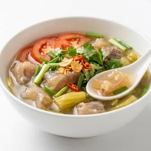 Canh gân bò cải chua