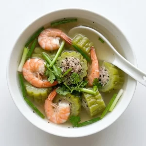 Canh khổ qua nấu tôm