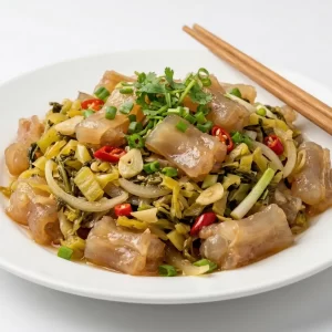 Gân bò xào cải chua