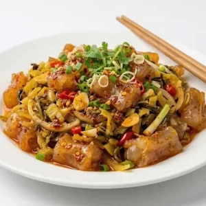 Gân bò xào sa tế