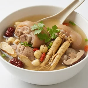 Giò heo hầm sâm Tây Dương