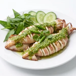 Mực lá nướng ớt xiêm xanh