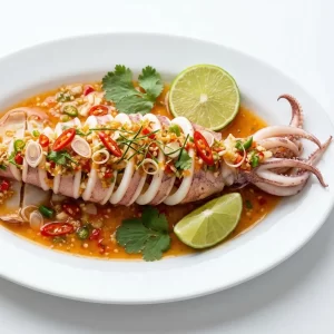 Mực ống hấp xốt Thái