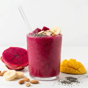 Thanh long đỏ - Xoài - Chuối - Hạt chia - Hạnh nhân