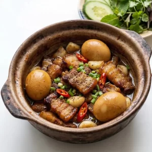 Thịt ba chỉ kho trứng